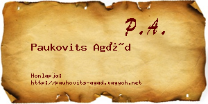 Paukovits Agád névjegykártya